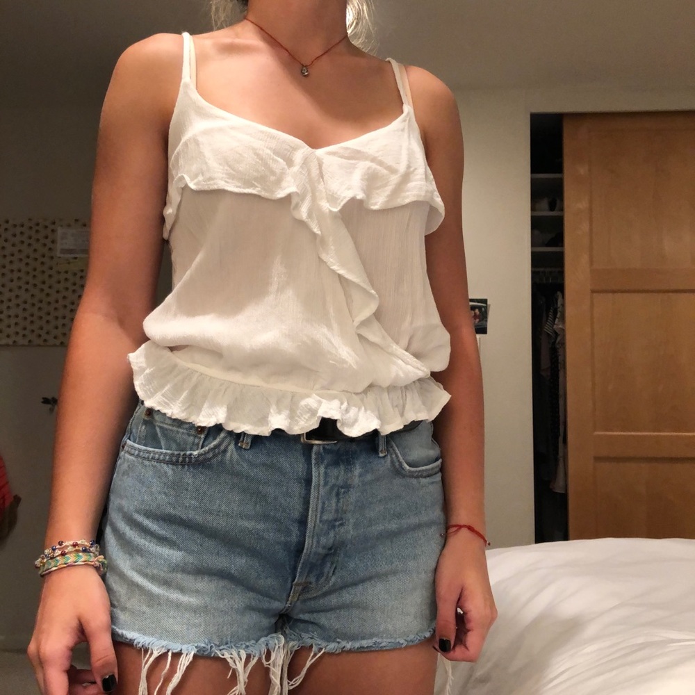 Hollister white tank top